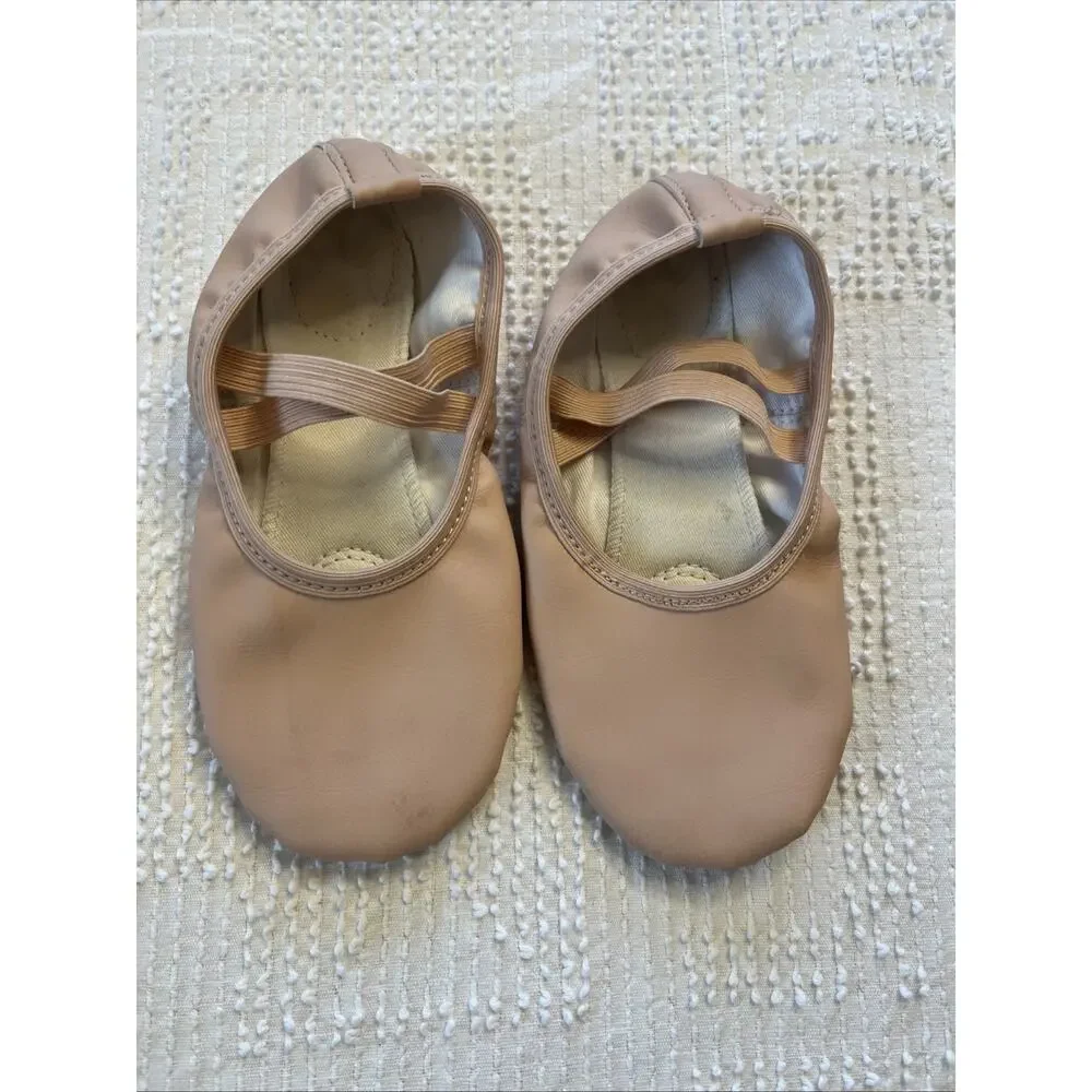 Stelle Girl's Sz 2 Ballet Shoes Slippers Spilt Sole Dance Pink Leather Youth
